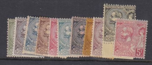 STAMPS MONACO 1891 mounted mint set of eleven to 5f (some toning and minor faults) Cat £925