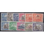 STAMPS ADEN 1951 GVI complete surcharged set of 11 values, lightly M/M, SG 36-46.