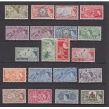 STAMPS BERMUDA 1953 QEII lightly M/M set of 18 values plus additional 3d & 1/3d stamps, SG 135-50.