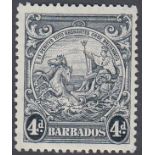 STAMPS BARBADOS 1938 4d with "scratched plate" variety mounted mint cat £160