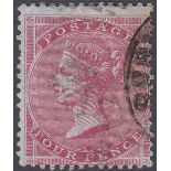 STAMPS GREAT BRITAIN 1855 4d Pale Carmine (medium Garter) fine used SG 63