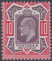 STAMPS GREAT BRITAIN 1911 10d Dull Reddish Purple and Carmine, unmounted mint, slightly off centre,