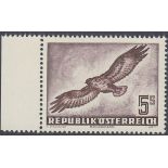 STAMPS AUSTRIA 1950 Birds, 5s chocolate, fine U/M marginal example, SG 1219.