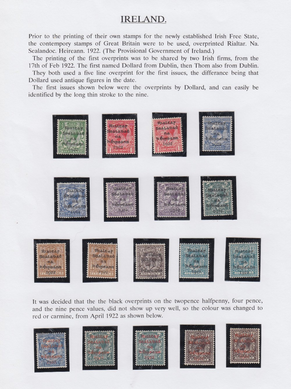 STAMPS IRELAND Mainly mint collection neatly written up on pages GV period including definitive - Image 3 of 4