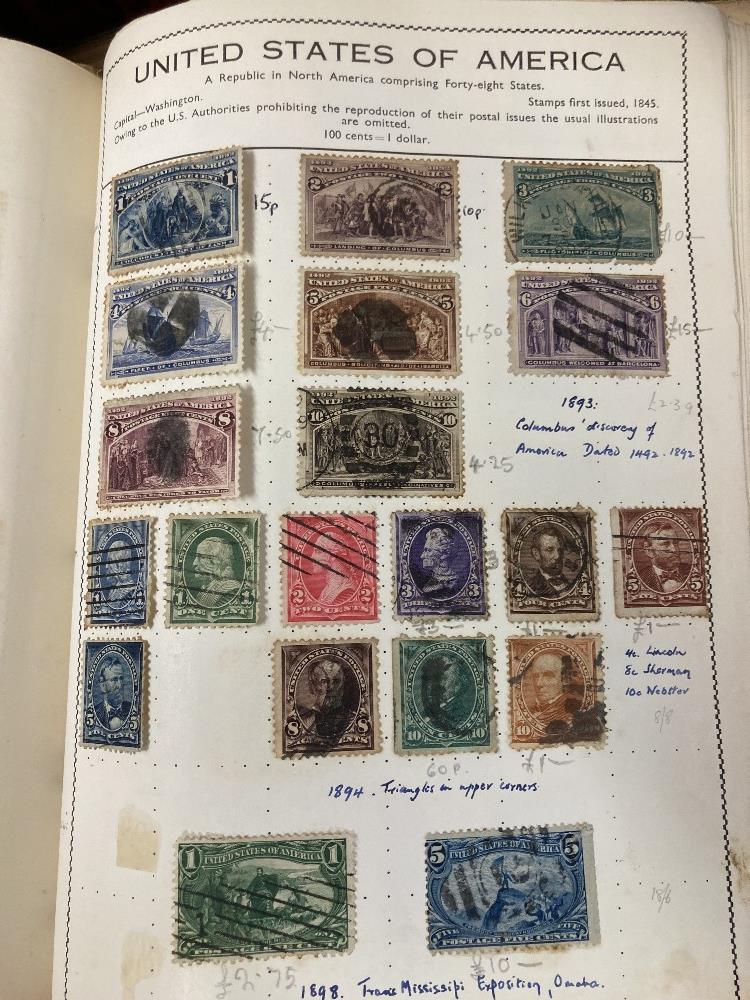 STAMPS WORLD, box with 13 albums, most 'old time' collections of world mixture. - Image 7 of 7