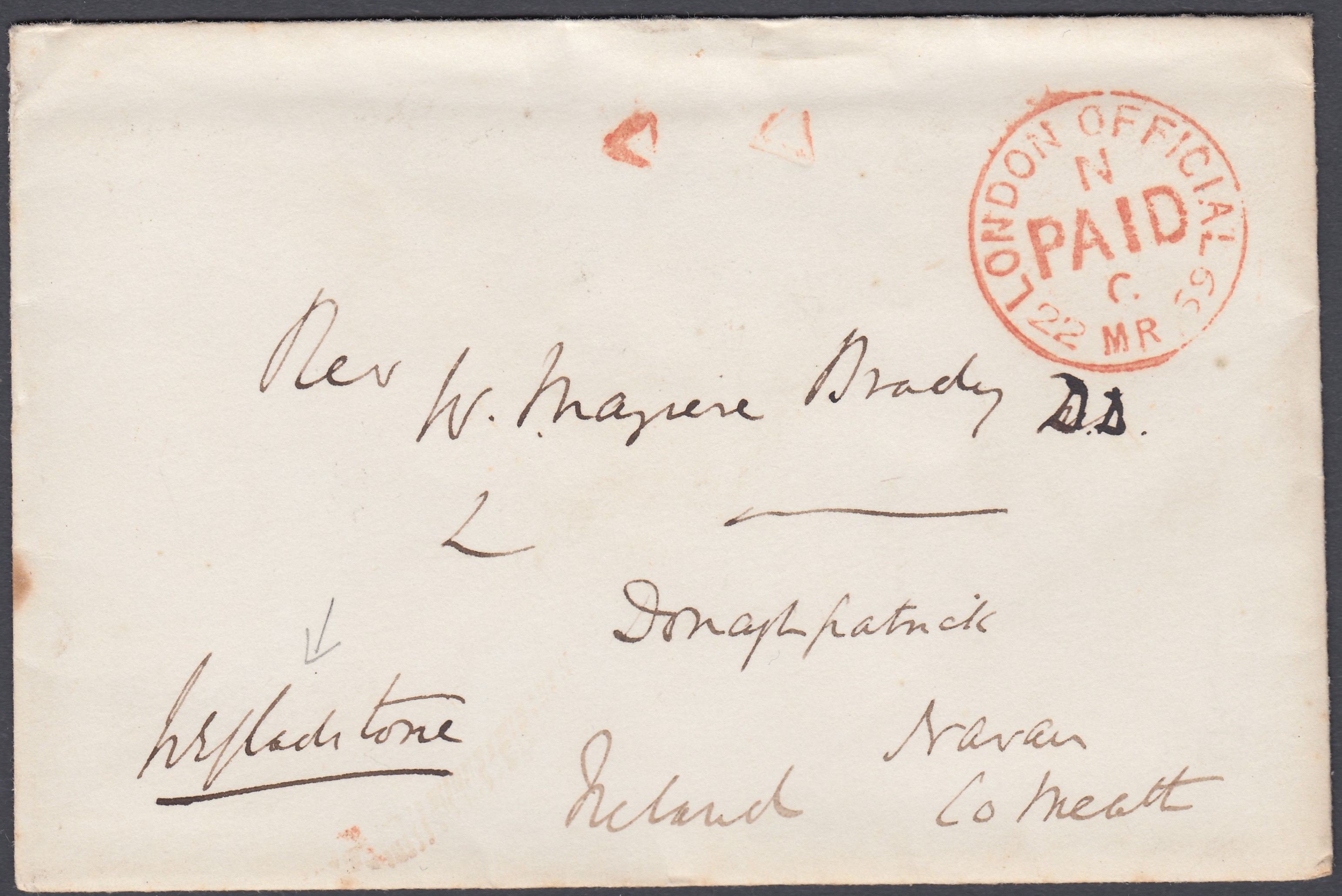 STAMPS GREAT BRITAIN Victorian and pre-stamp letters and correspondence in album, - Image 2 of 11