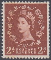 STAMPS GREAT BRITAIN 1959 2d Phos Graphite unmounted mint with scarce WMK error SG 605a cat £200