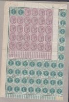 STAMPS GREAT BRITAIN 1d Lilac (16dots) x29 plus 1/2d Jubilee x 80 in unmounted mint part sheets