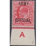 STAMPS GREAT BRITAIN 1902 1d Scarlet, ARMY OFFICIAL,
