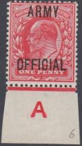 STAMPS GREAT BRITAIN 1902 1d Scarlet, ARMY OFFICIAL,