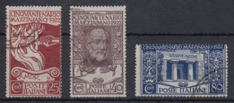 STAMPS ITALY 1922 Mazzini fine used set cat £140