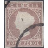 STAMPS GAMBIA 1874 4d Pale Brown,