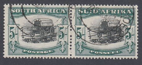 STAMPS SOUTH AFRICA 1933 5/- black & green, wmk upright, fine used, SG 64.
