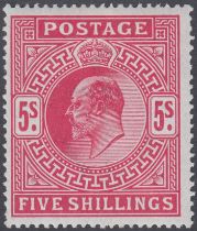 STAMPS GREAT BRITAIN 1912 5/- Carmine, unmounted mint,
