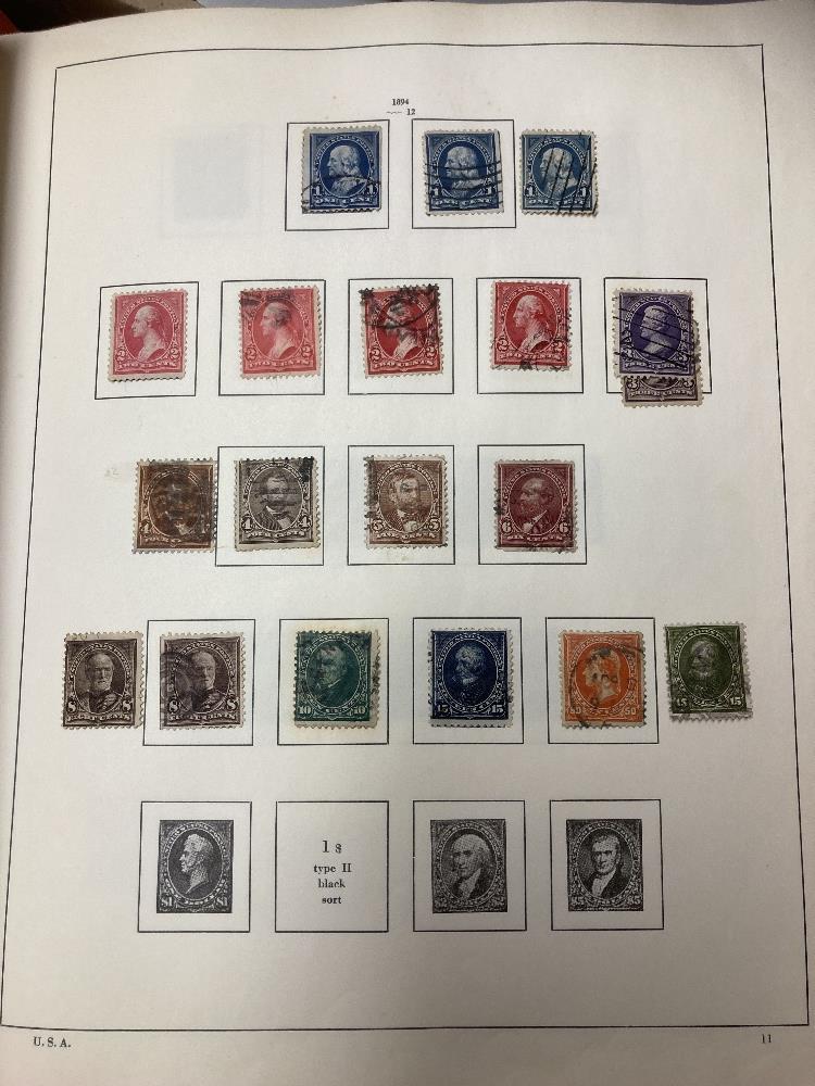 STAMPS USA Box with eight albums or stockbooks with mostly used 19th century issues. - Image 4 of 9