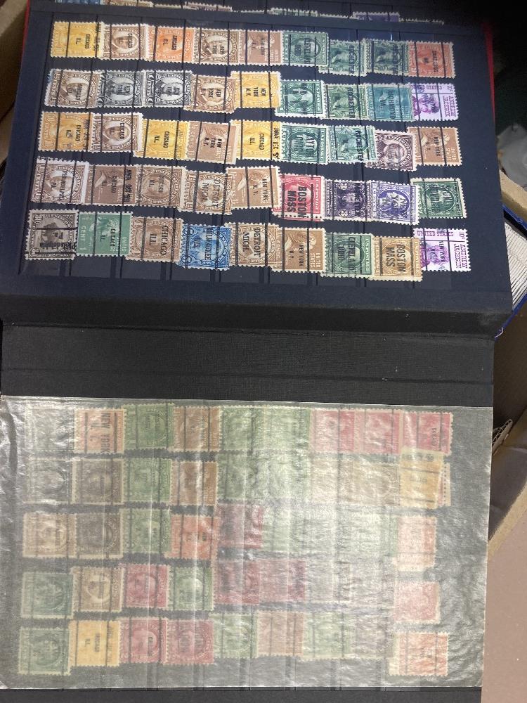 STAMPS USA Box with 13 small to large stockbooks with thousands, mostly used. - Image 2 of 7