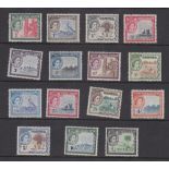 STAMPS GAMBIA 1953-59 QEII definitive U/M set of 15 values, SG 171-85.