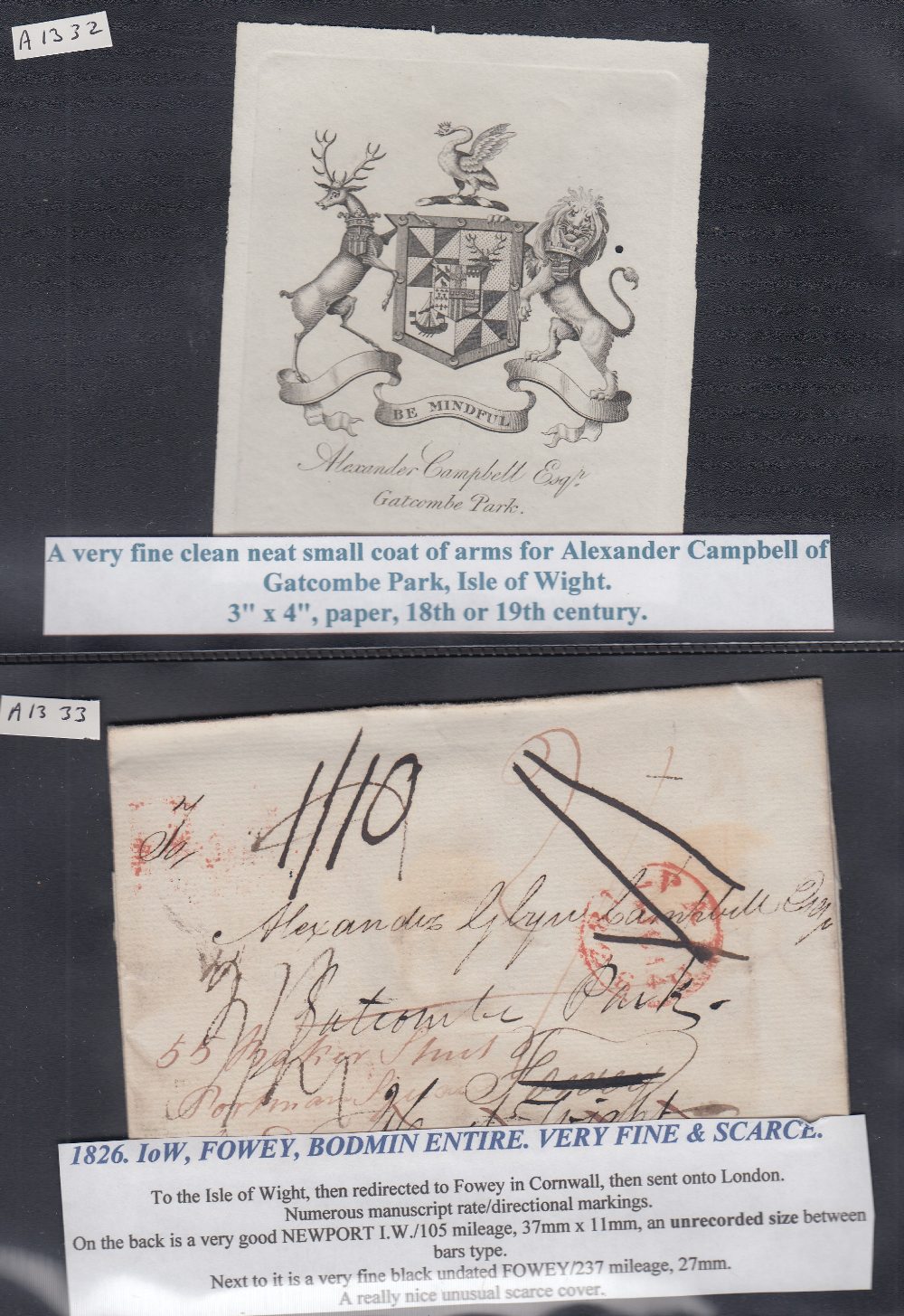 STAMPS GREAT BRITAIN Victorian and pre-stamp letters and correspondence in album, - Image 8 of 11
