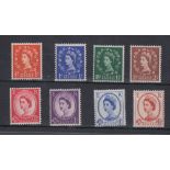 STAMPS GREAT BRITAIN 1958 unmounted mint Graphite set SG 587/594 cat £110 (1 1/2d has good perfs)