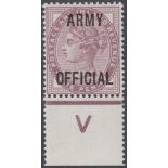 STAMPS GREAT BRITAIN 1896 1d Lilac overprinted ARMY OFFICIAL,