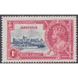 STAMPS ANTIGUA 1935 Silver Jubilee 1d with 'Diagonal line by Turret' variety, lightly M/M, SG 91f.