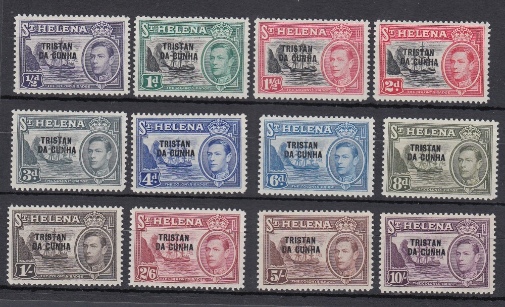 STAMPS TRISTAN DA CHUNA 1952 definitive set mounted mint Cat £140