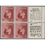 STAMPS GREAT BRITAIN 1936 1 1/2d complete booklet pane,