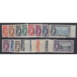 STAMPS BAHAMAS 1954 QEII complete set of 16 value to £1, U/M, SG 201-16.