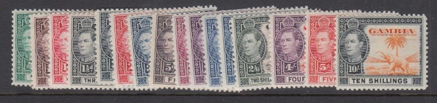 STAMPS GAMBIA 1938 mounted mint set to 10/- SG 150-161