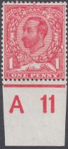 STAMPS GREAT BRITAIN 1911 1d Carmine lightly mounted mint control single A 11.