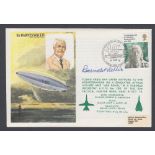 AUTOGRAPHS BARNES WALLIS signed on 1976 RAF cover depicting the R 100 Airship and a picture of him,