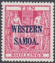 STAMPS SAMOA 1935 Postal Fiscal, 10/- carmine-lake, fine U/M, SG 191.