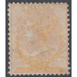 STAMPS MALTA 1877 1/2d pale buff,