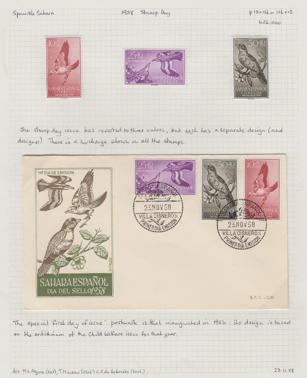 STAMPS SPAIN Album of stamps and covers Spanish Sahara, neatly written up pages, - Image 5 of 5