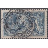 STAMPS GREAT BRITAIN 1919 10/- Dull Grey Blue cancelled by Constantinople CDS,