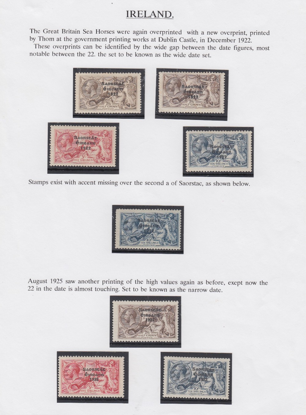 STAMPS IRELAND Mainly mint collection neatly written up on pages GV period including definitive - Image 2 of 4