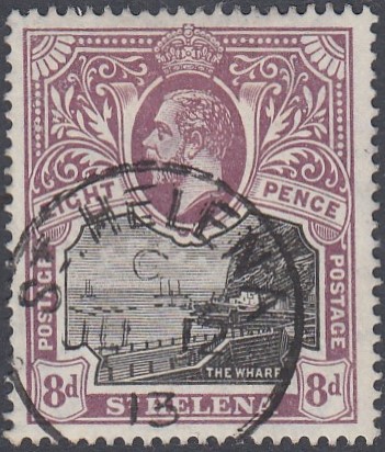 STAMPS ST HELENA 1912 GV 8d black & dull purple, fine used, SG 78.