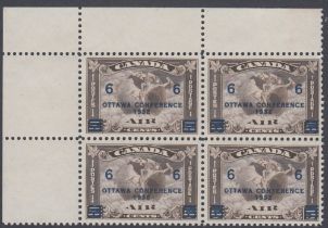 STAMPS CANADA 1932 Ottawa Conference opt, fine U/M block of 4 (mounted only in top margin), SG 318.