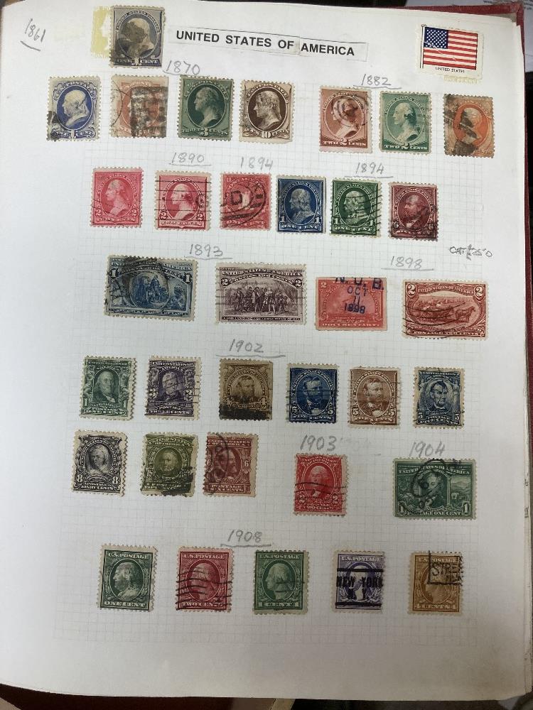 STAMPS USA Box with eight albums or stockbooks and loose album pages. - Image 3 of 9
