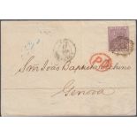 STAMPS GREAT BRITAIN 1857 6d Deep Lilac on part wrapper SG 69