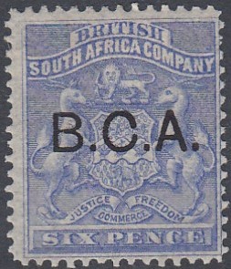 STAMPS NYASALAND 1891 'B.C.A.' overprint on 6d ultramarine, fine M/M, SG 4.