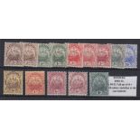 STAMPS BERMUDA 1910-25 set of 9 values plus additional shades, fine M/M, SG 44-51. S.T.C.