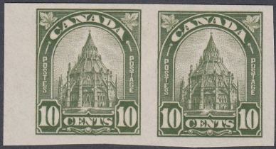 STAMPS CANADA 1930 Parliamentary Library 10c olive-green in a very lightly mounted imperf