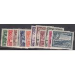 STAMPS ANTIGUA 1937 lightly mounted mint set to £1 SG 98-109 Cat £130