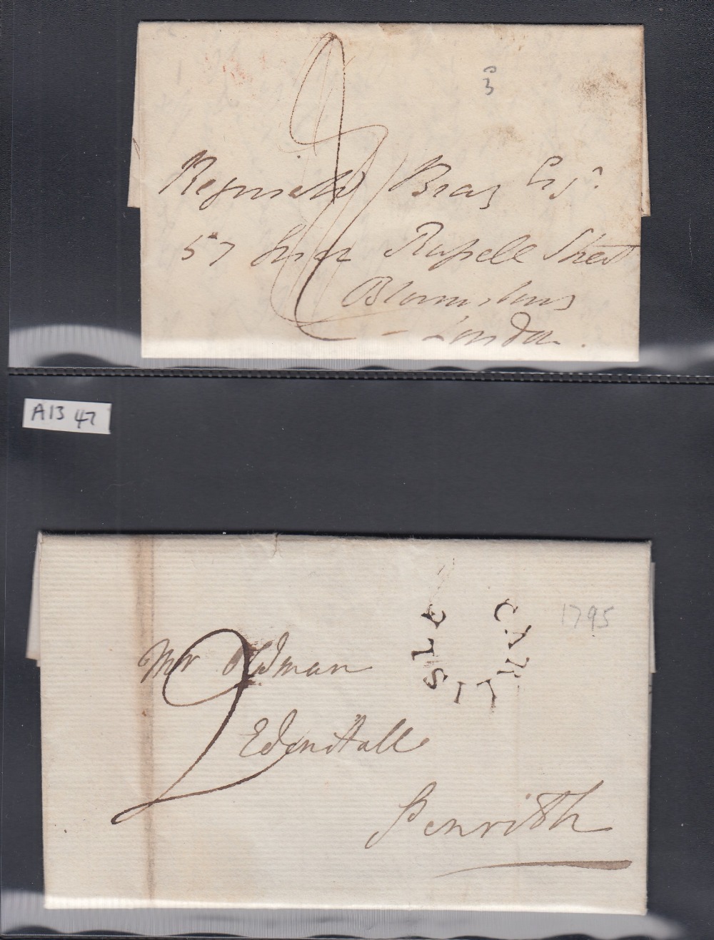 STAMPS GREAT BRITAIN Victorian and pre-stamp letters and correspondence in album, - Image 10 of 11