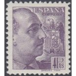 STAMPS SPAIN 1939-40 General Franco 4Pts dull violet, lightly M/M, SG 958.
