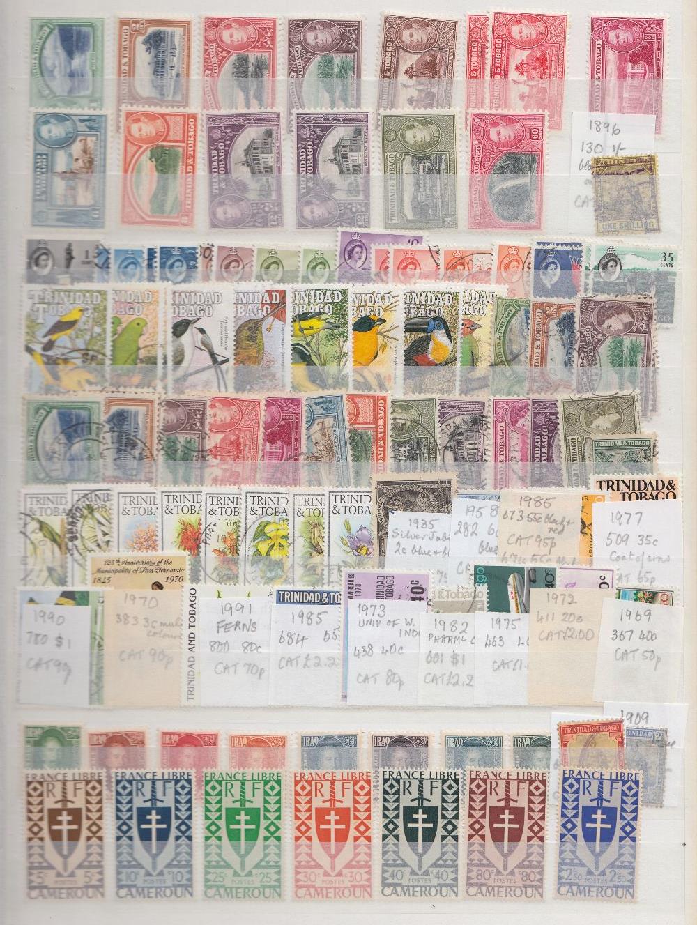 STAMPS WORLD, two stockbooks with many 100s mint or used with some useful GB, British Commonwealth,