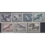 STAMPS AUSTRIA 1950-53 Birds, complete set of 7 values, fine U/M, SG 1215-21.