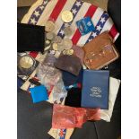 COINS Mixed coin lot in Stars and Stripes bag,