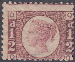 STAMPS GREAT BRITAIN 1870 1/2d Red plate 11,